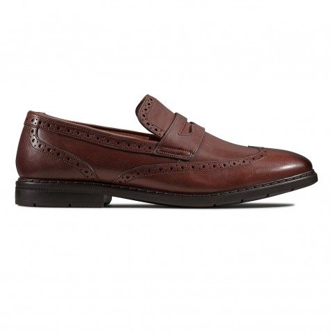 Men s Brown Leather Formal Slip ons