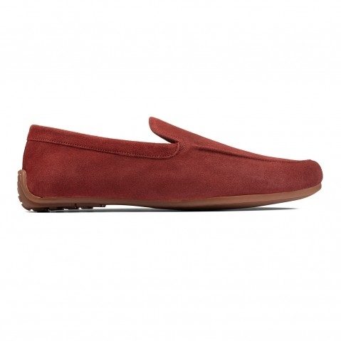 Reazor Plain Red Suede Loafers
