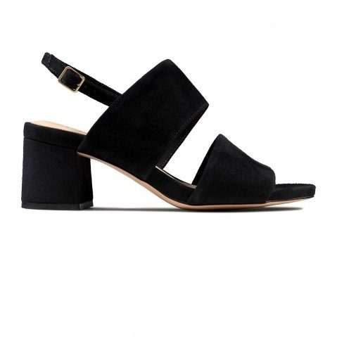 Women s Black Suede Heel Sandals