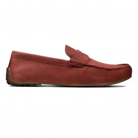 Clarks store red loafers