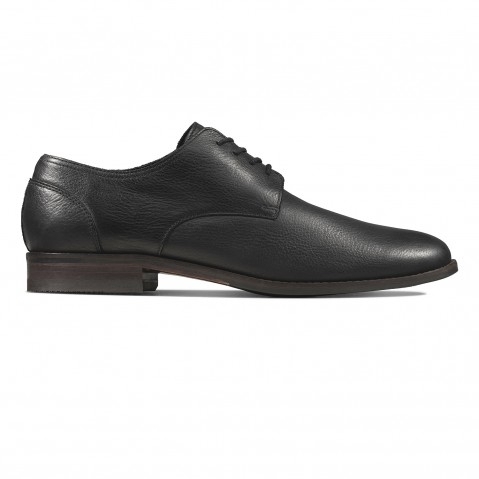 Men's Black Leather Derby Shoes