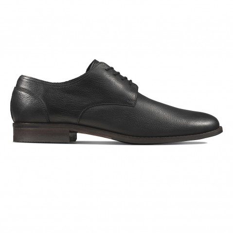 Men's Black Leather Derby Shoes