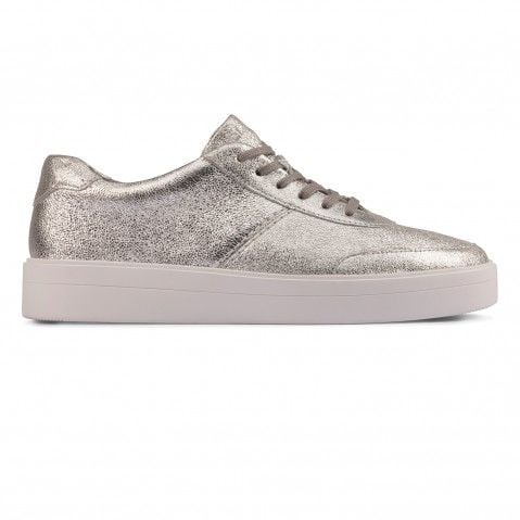 Women s Silver Leather Trainers