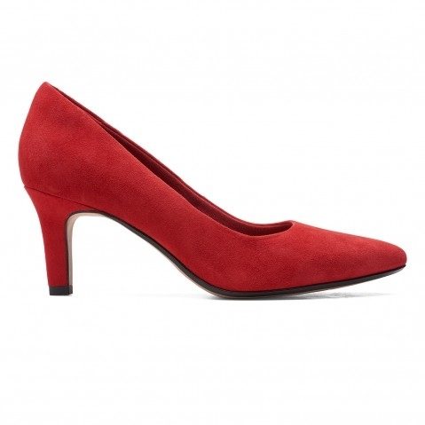 Women's Red Suede Heels Pumps