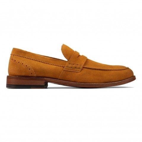 Men's Yellow Suede Loafers