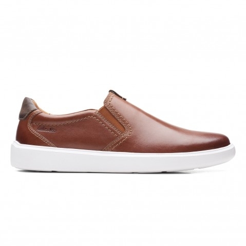 Clarks leather slip on store