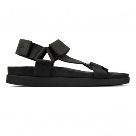 Men s Black Leather Sandals Clarks