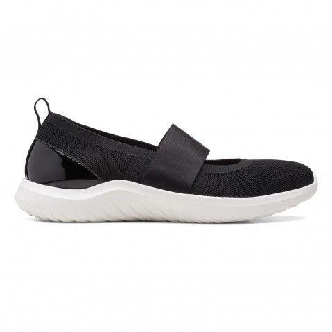 Women's Black Fabric Casual Slip-ons
