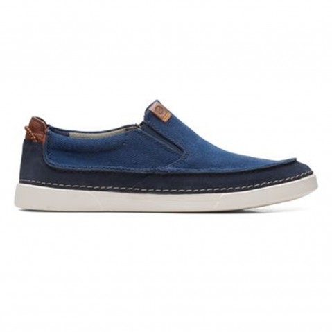 Men's Blue Suede Casual Slip-ons
