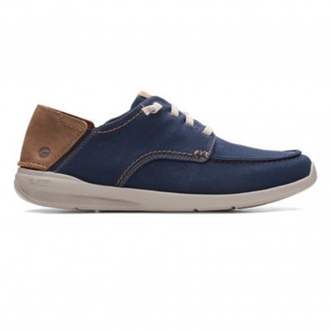 Clarks | Men's Blue Fabric Casual Lace-ups 0