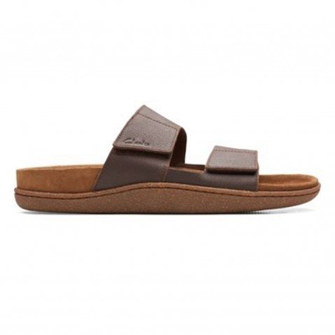 Clarks leather flip flops store