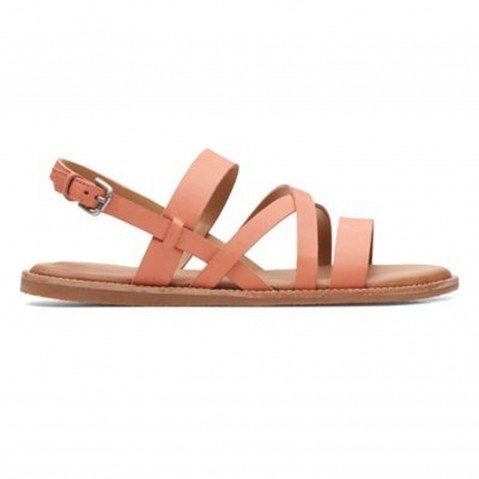 Women's Orange Leather Sandals