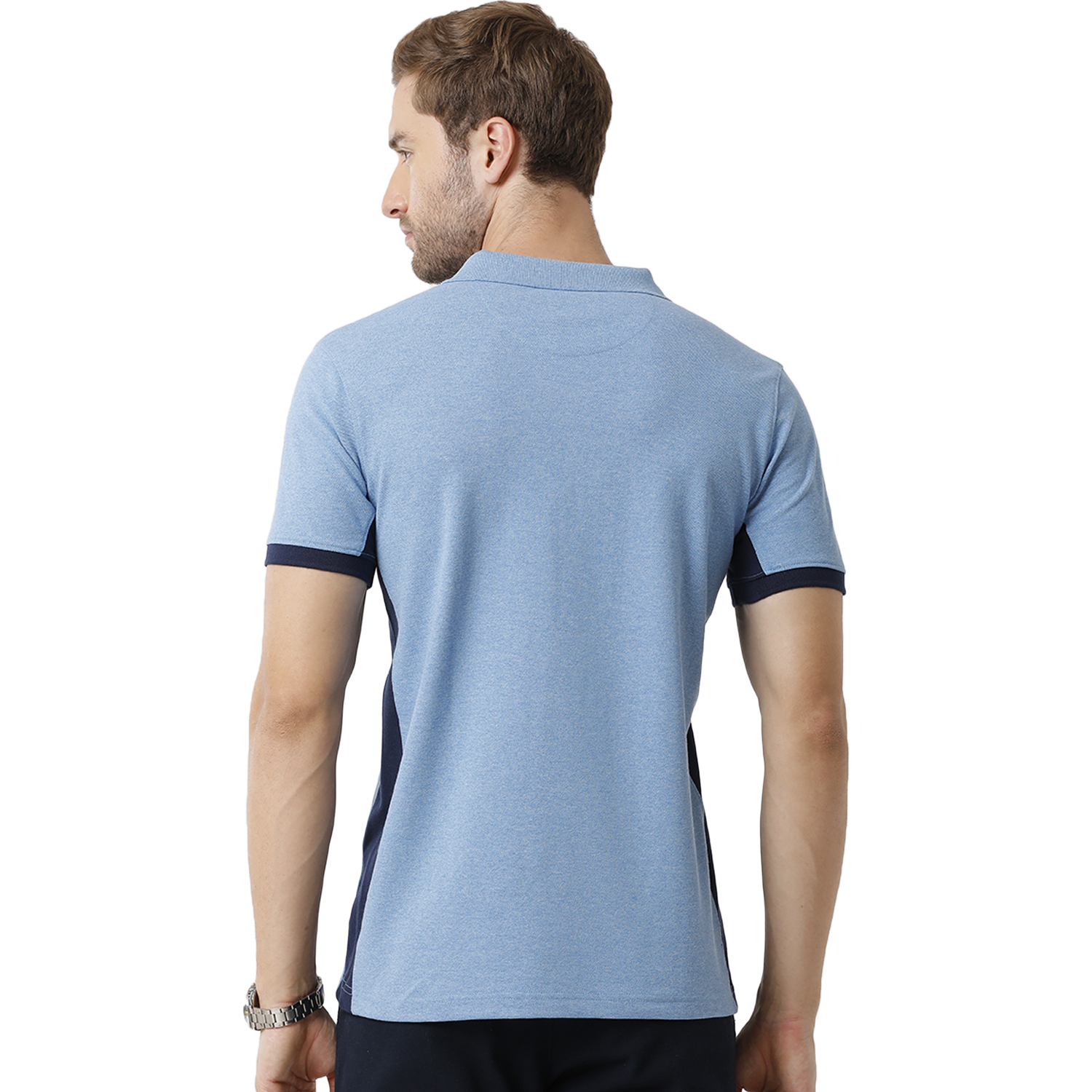 Classic Polo Mens 100% Cotton Color Block Half Sleeve Polo Neck Slim Fit Multicolor T-Shirt (PRM - 681 A SF P_S)