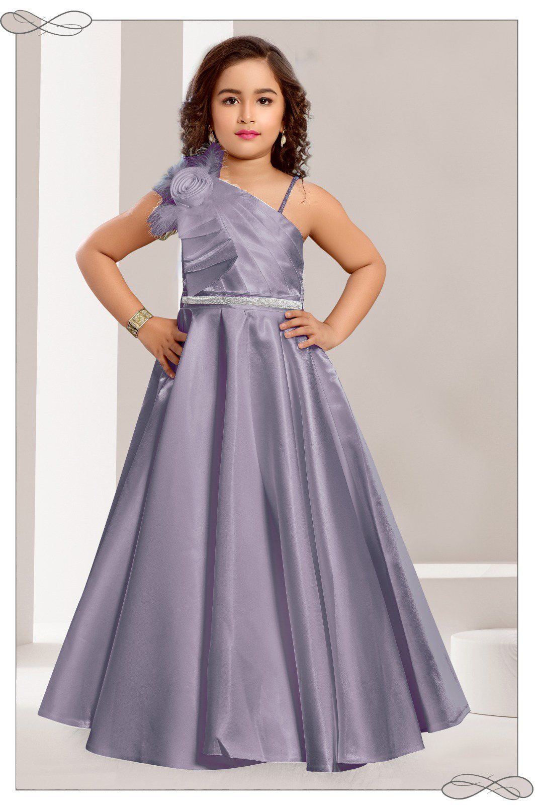 Albion Kids Girls Ethinic Lavender Gown