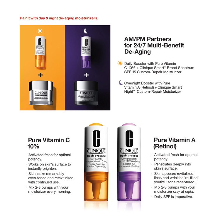 Fresh Pressed Daily Booster with Pure Vitamin C 10% + Overnight Booster with Pure Vitamin A (Retinol)