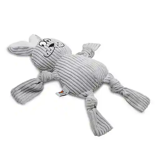 Barkbutler Fofos Fluffy Rabbit Grey Squeaky Plush Toy for Puppies and Dogs