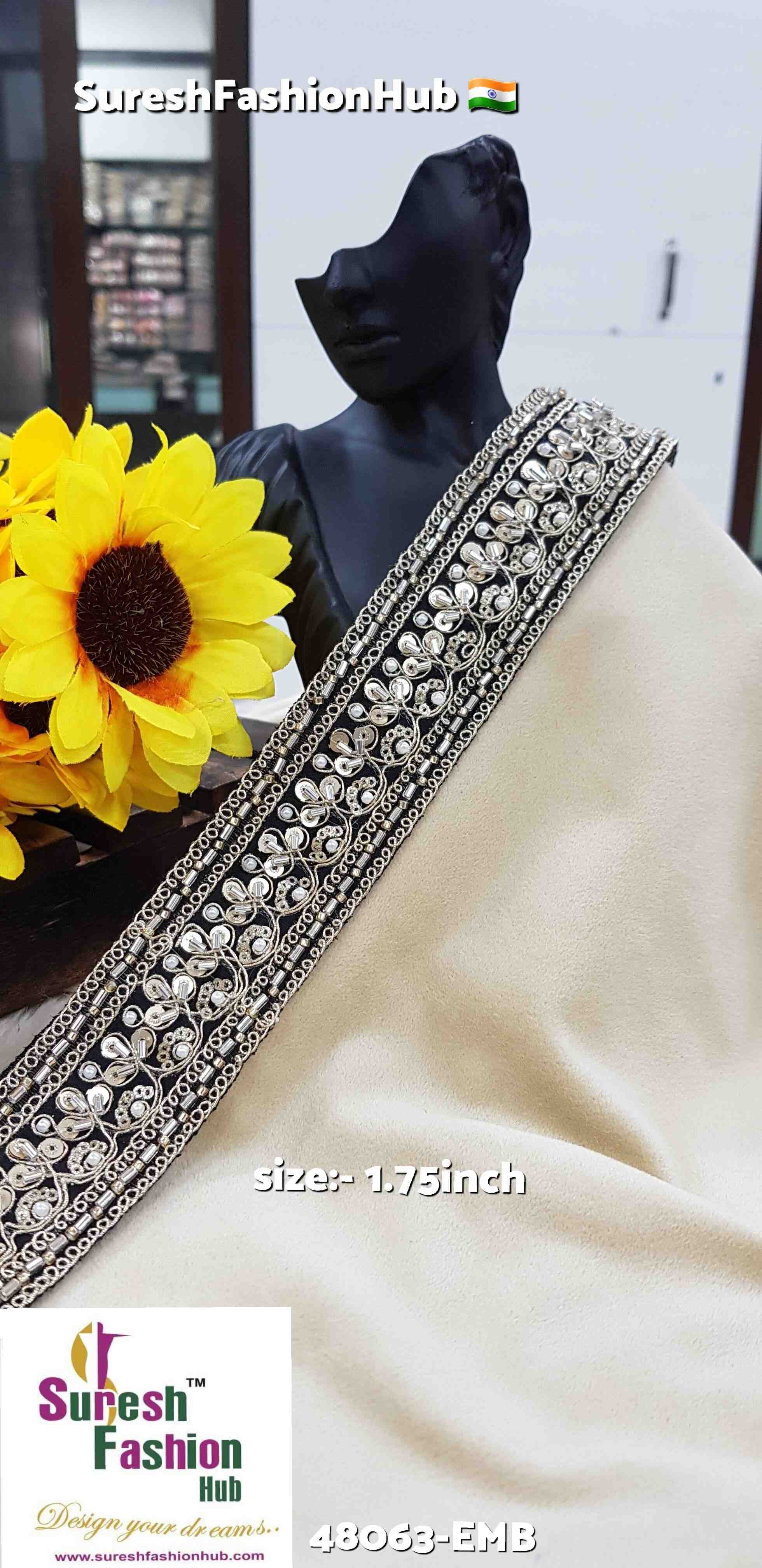 Black Floral Fabric Lace