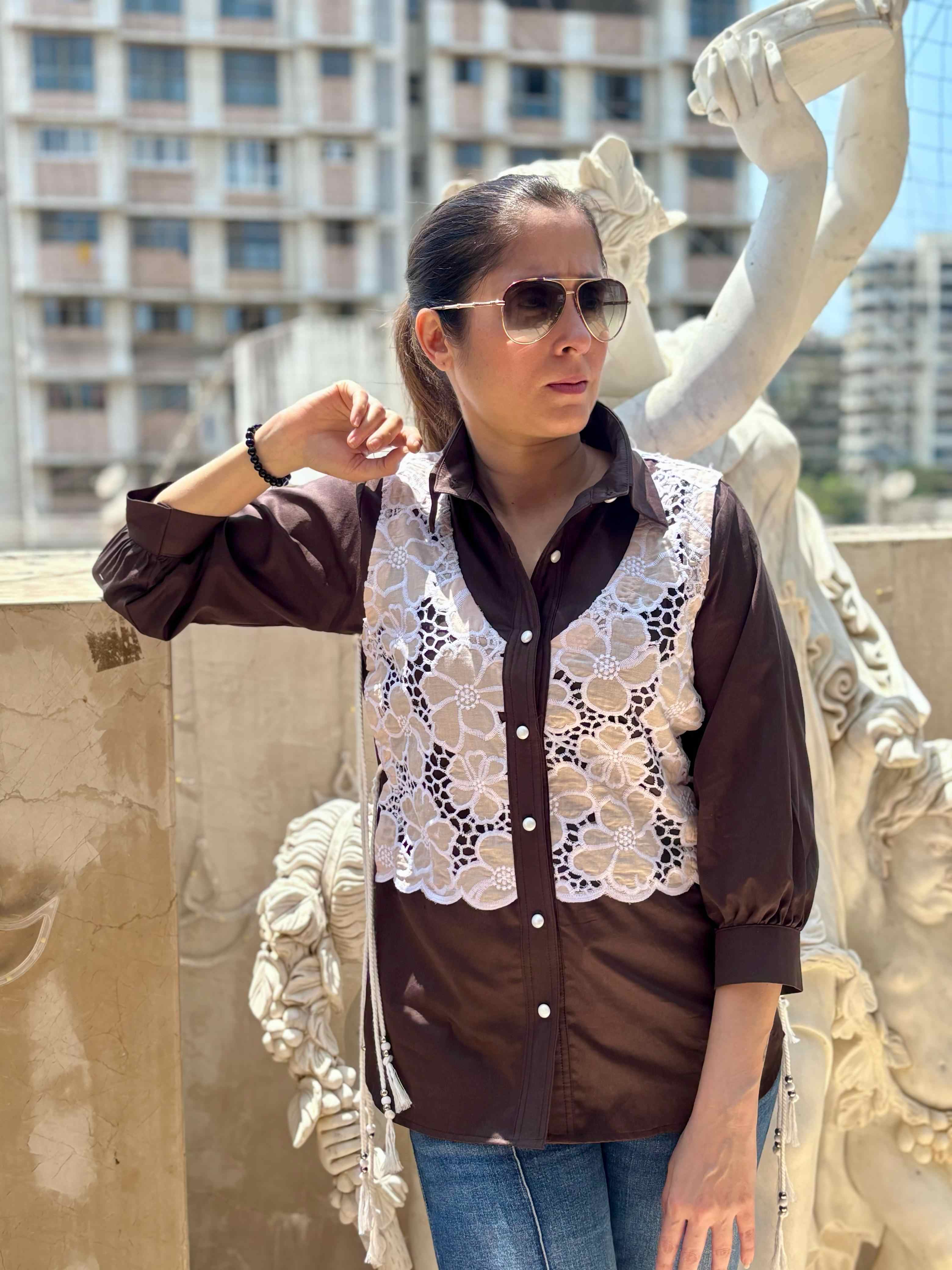 Brown Waistcoat Shirt