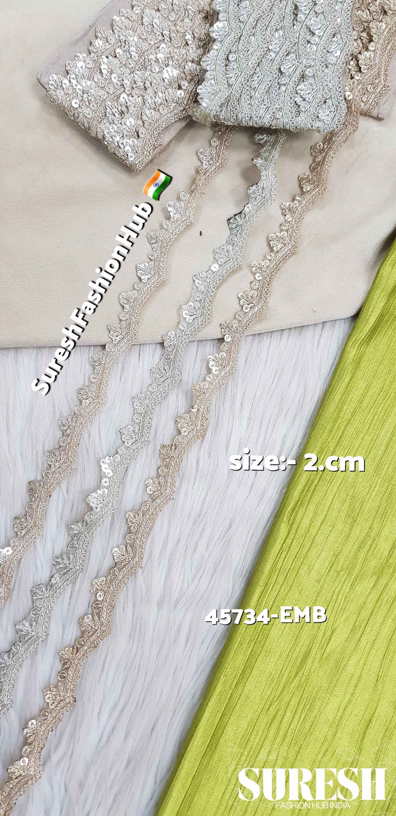 Light Pearl Elegant Dori Zari & Sequence Organza Lace