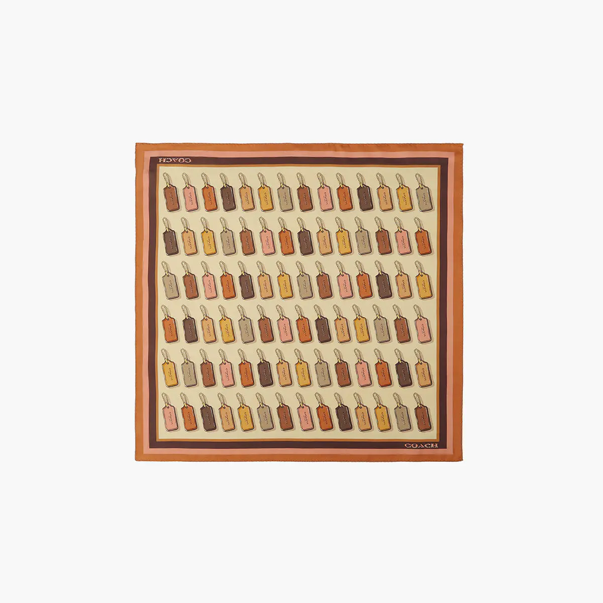Leather Hang Tag Printed Silk Bandana