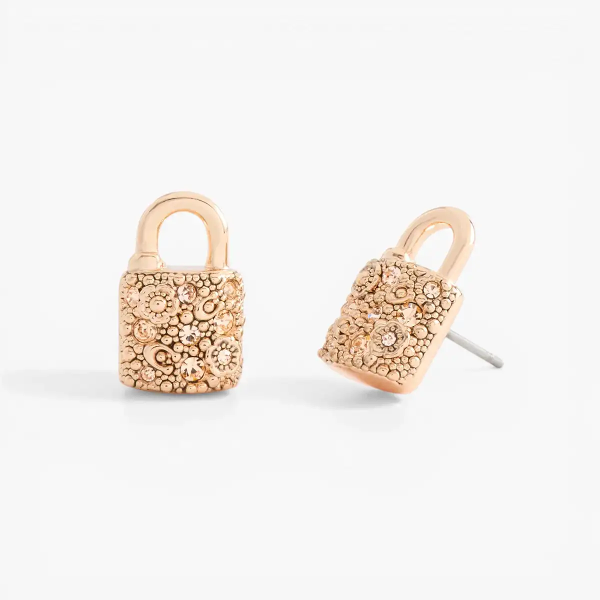 Signature C Pavé Padlock Stud Boxed Earrings