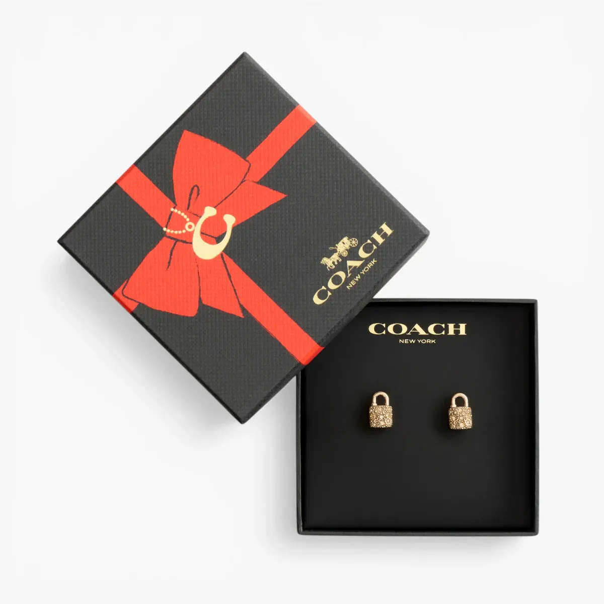 Signature C Pavé Padlock Stud Boxed Earrings