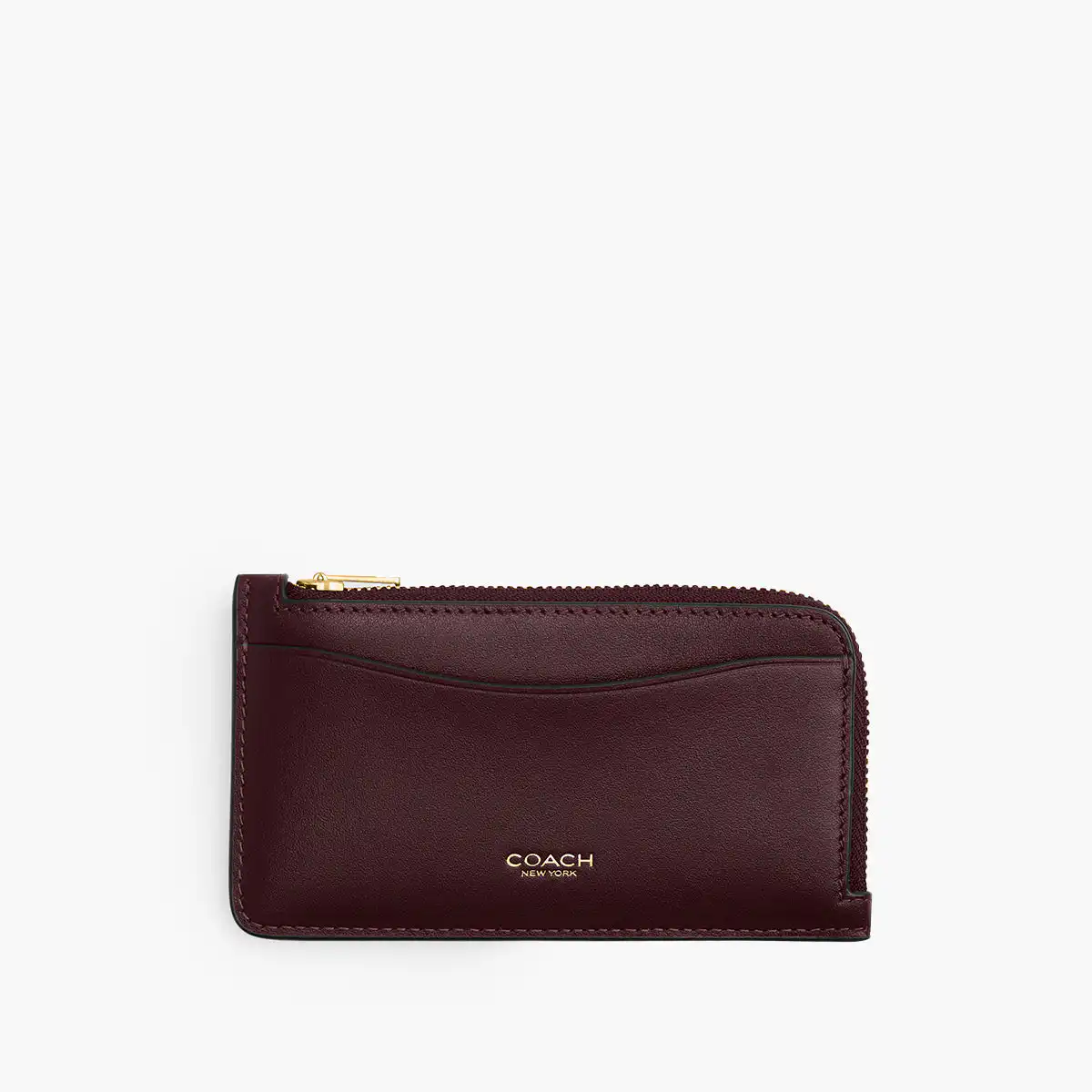 Colorblock Leather New York Zip Card Case