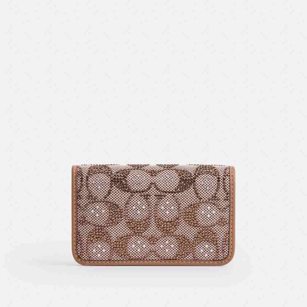 Essential Slim Card Case In Crystal Signature Jacquard