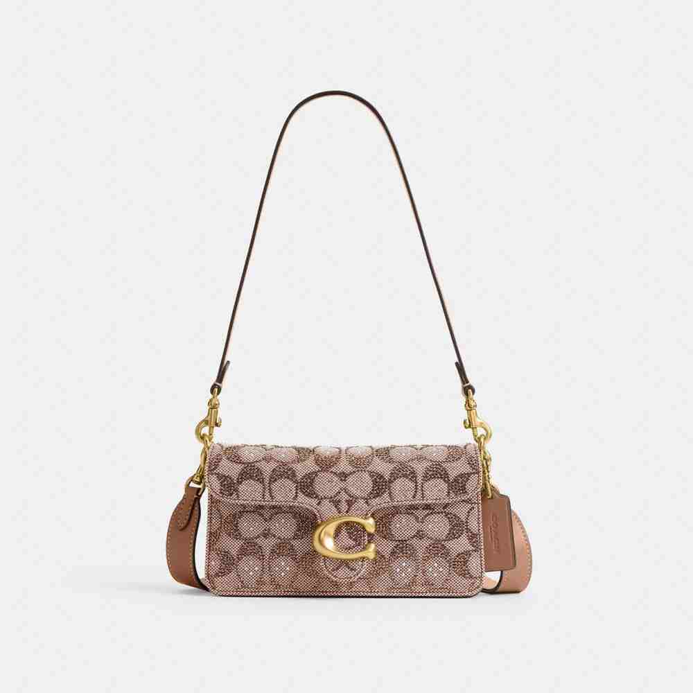 Soft Tabby Shoulder Bag 20 In Crystal Signature Jacquard