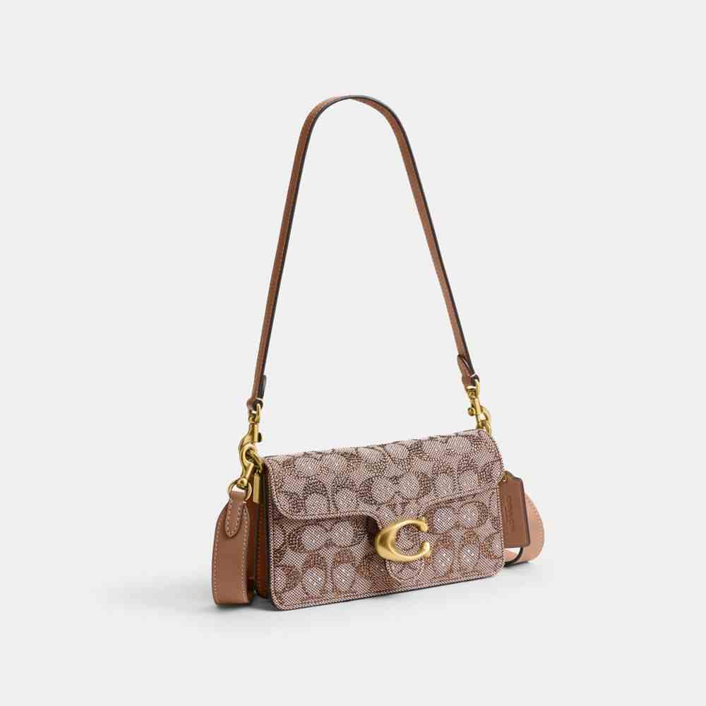 Soft Tabby Shoulder Bag 20 In Crystal Signature Jacquard