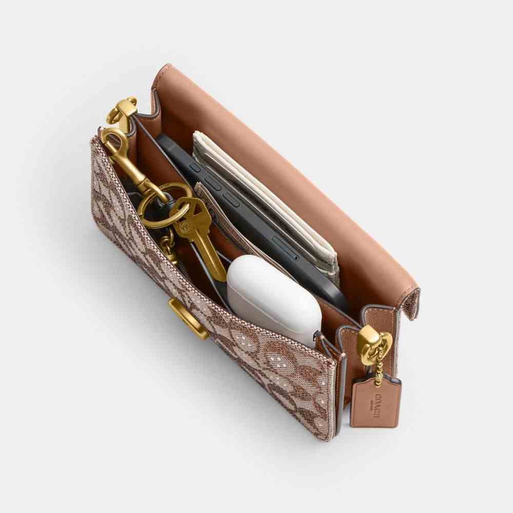 Soft Tabby Shoulder Bag 20 In Crystal Signature Jacquard