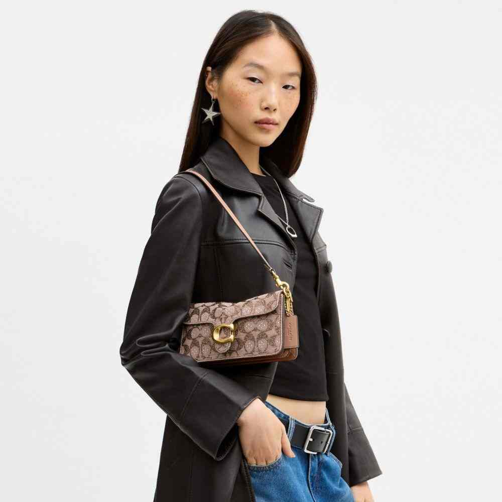 Soft Tabby Shoulder Bag 20 In Crystal Signature Jacquard