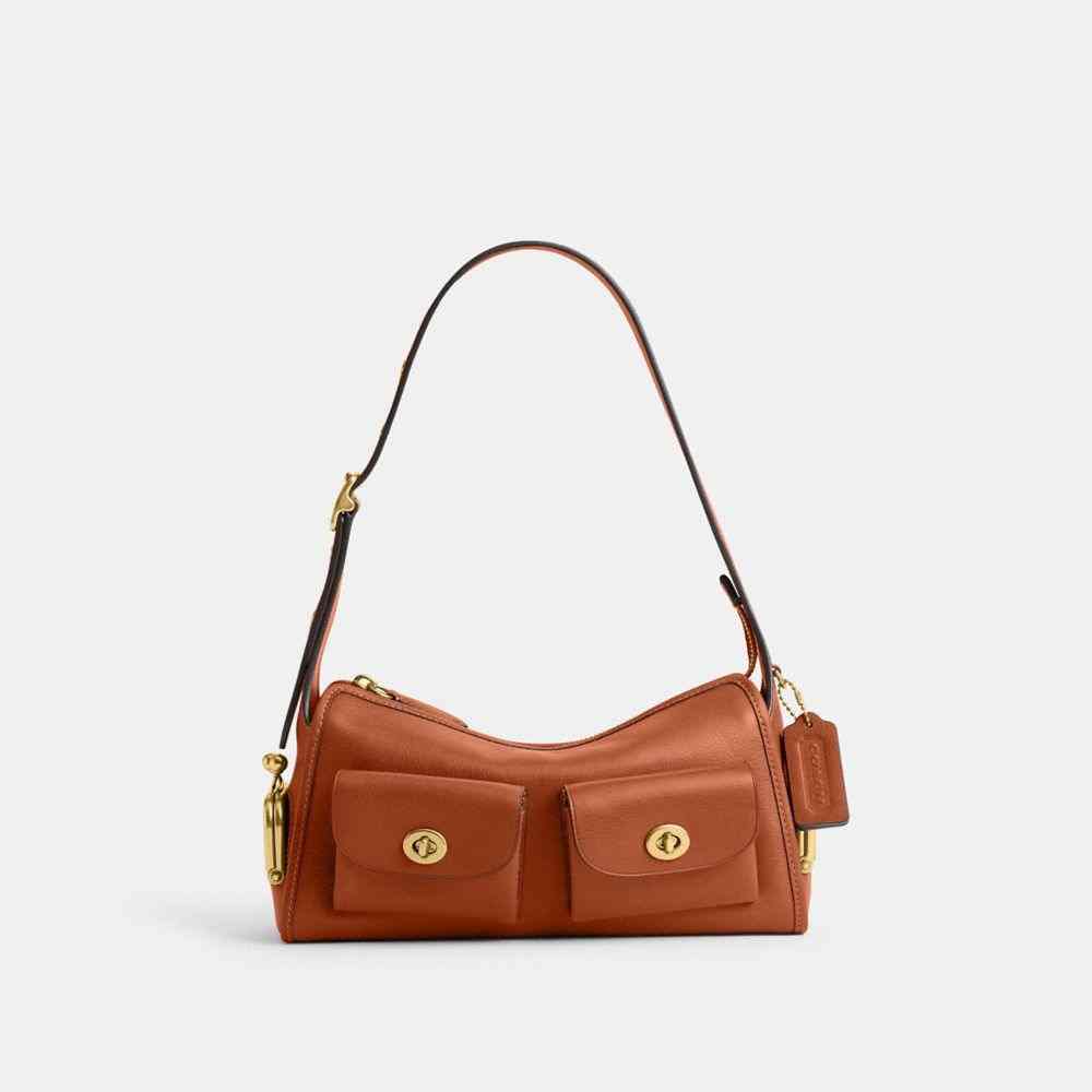 バッグ COACH Carly Shoulder Bag Hobo Turn Lock Turnlock Haversack Bag 27