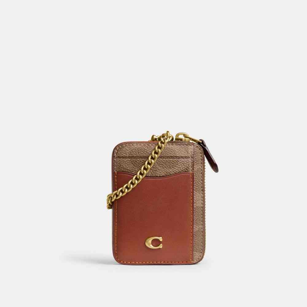 Essential Chain Card Case In Signature Upcrafted Leather