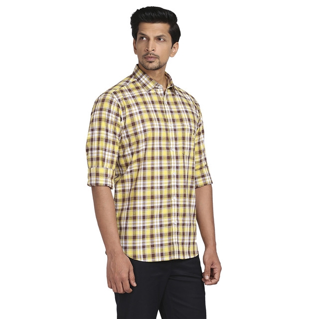 ColorPlus | COLORPLUS Men Medium Yellow Formal Shirt 1