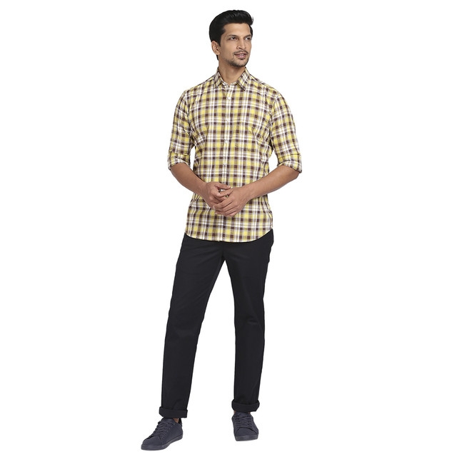 ColorPlus | COLORPLUS Men Medium Yellow Formal Shirt 4