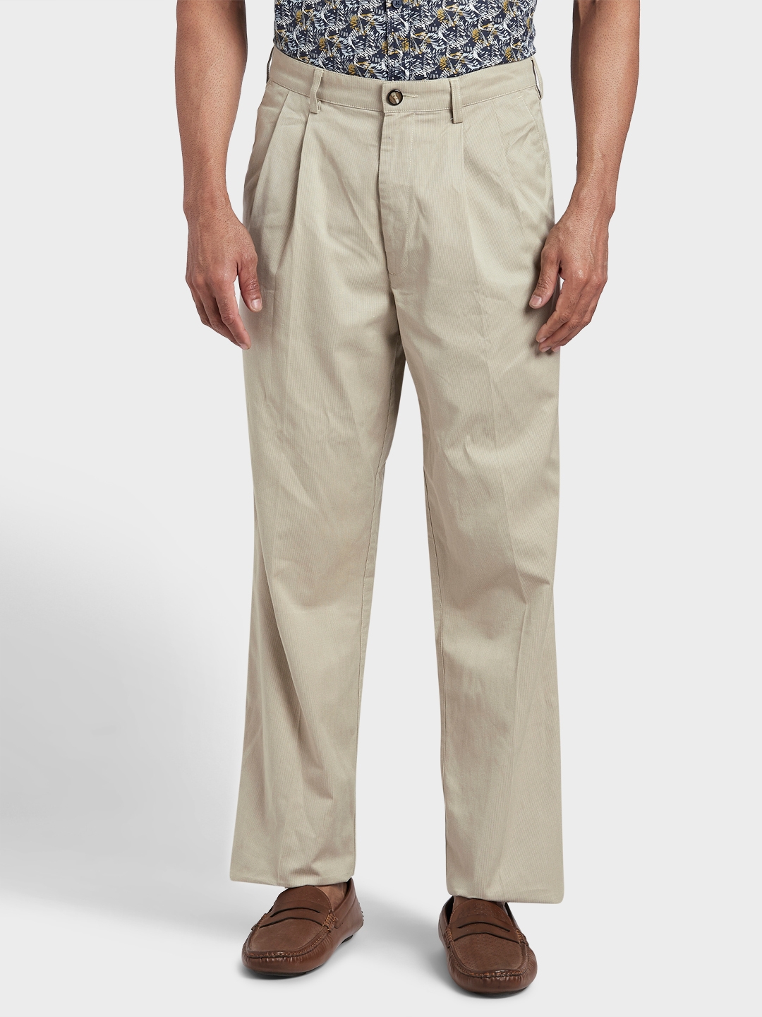 Buy ColorPlus Olive Pleated Trousers for Men Online @ Tata CLiQ-totobed.com.vn