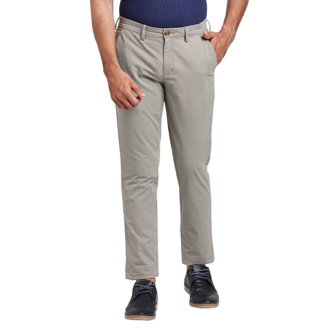 Buy ColorPlus Dark Khaki Tailored Fit Trousers for Men Online @ Tata CLiQ-totobed.com.vn