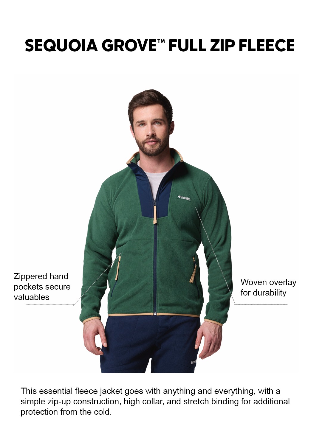 Men Green Sequoia Grove Fleece Jacket