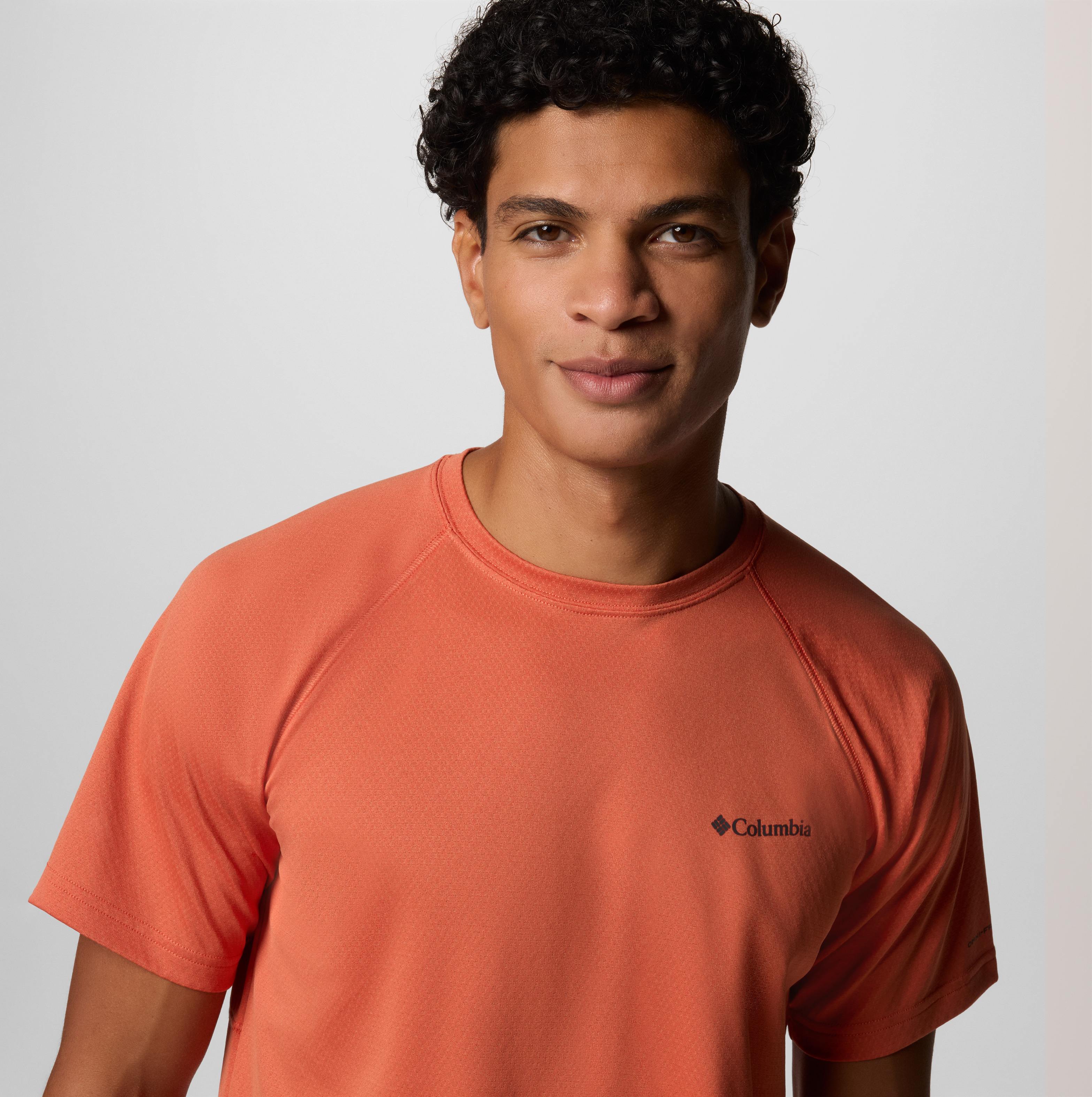 Men Orange Alpine Chill Pro Short Sleeve Crew Omni Shade Tshirt
