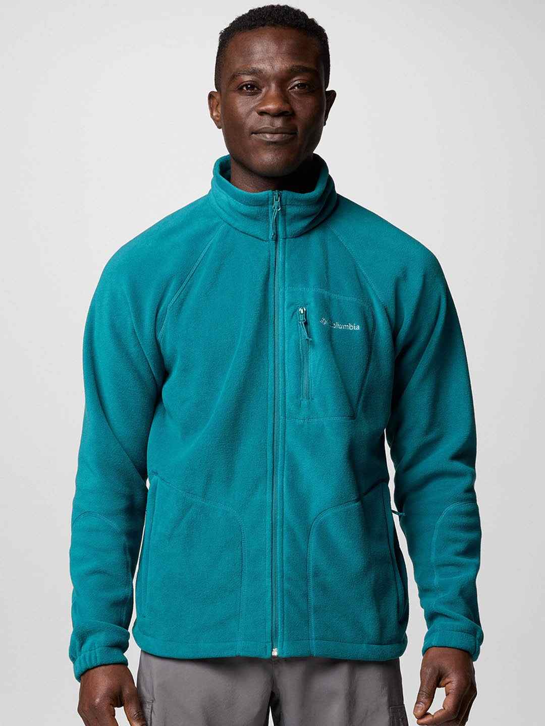 Men Blue Fast Trek II Full Zip Fleece Jacket