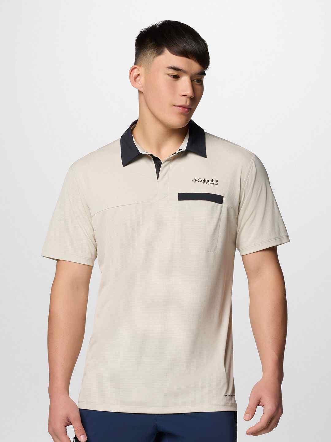 Men Beige Cirque River Pro Cooling Effect Polo Tshirt