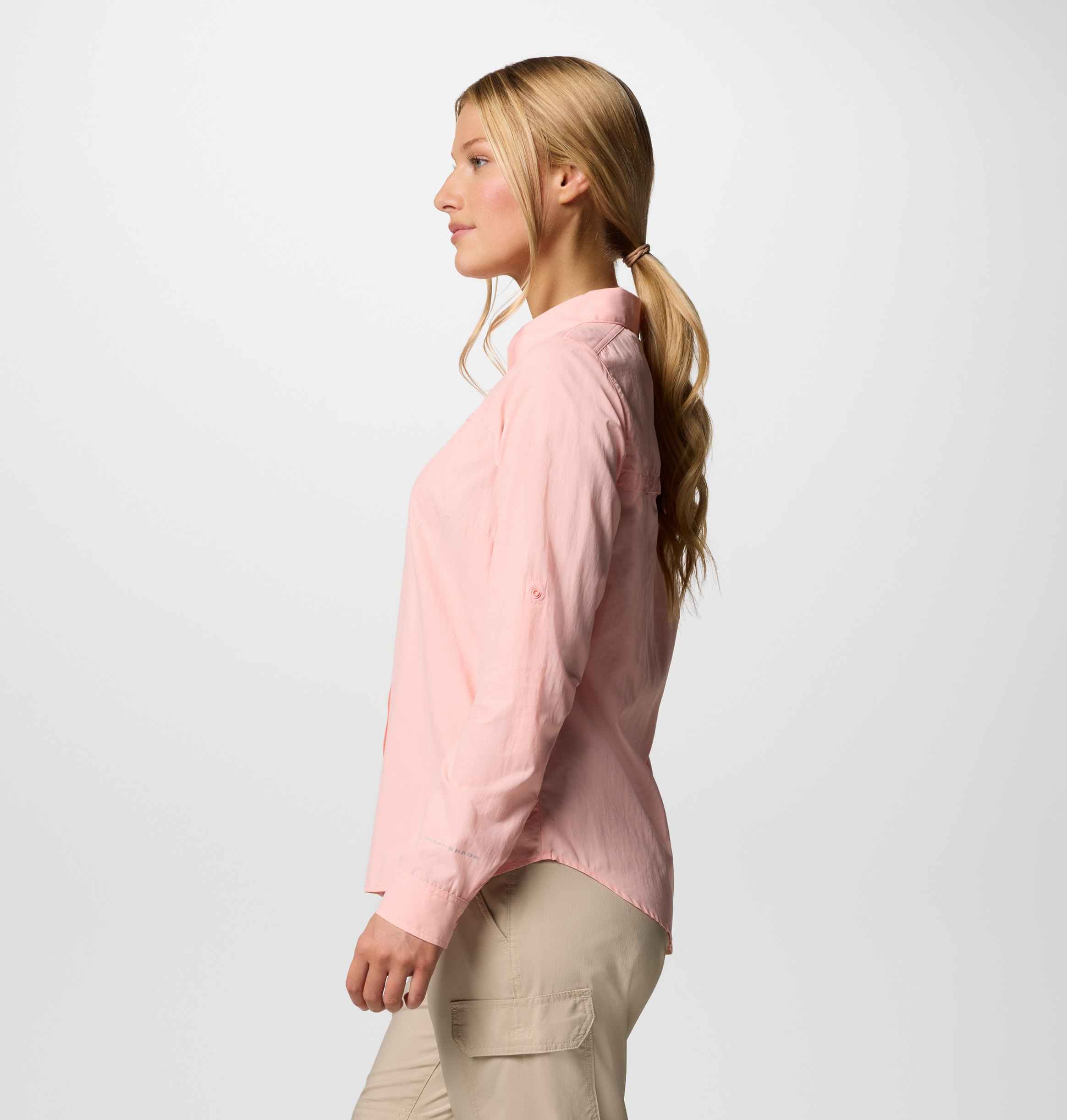 Women Pink Silver Ridge 3.0 Long Sleeve Omni Shade Shirt