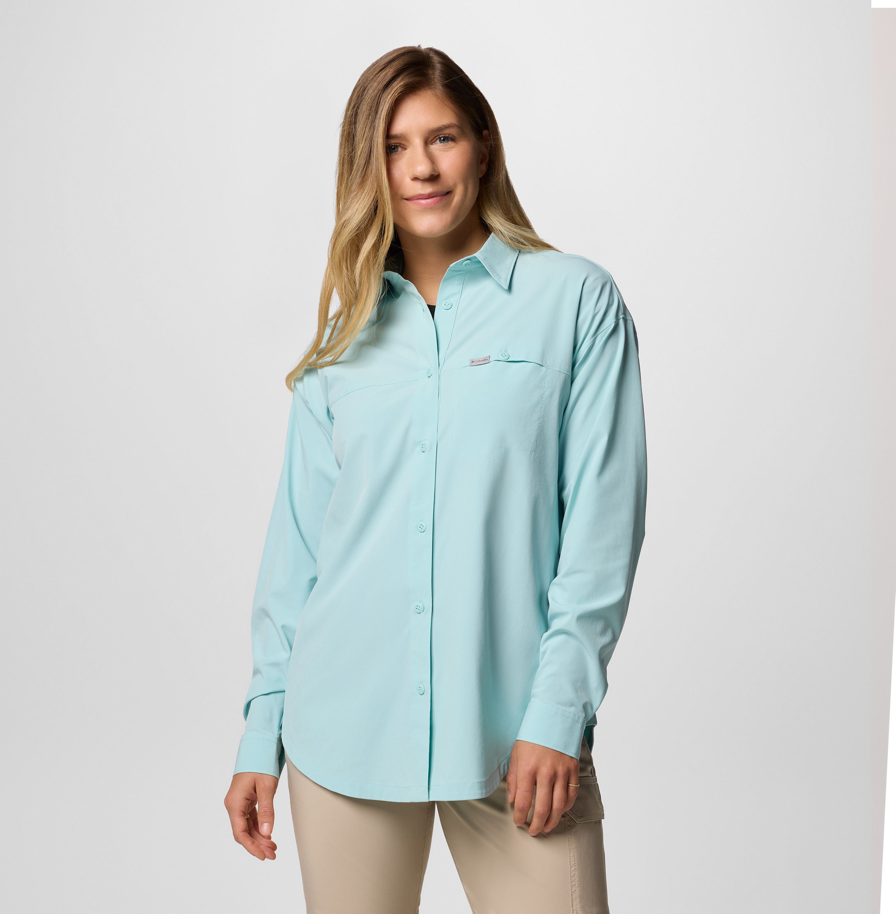 Women Blue Boundless Trek Layering II Omni Shield Shirt