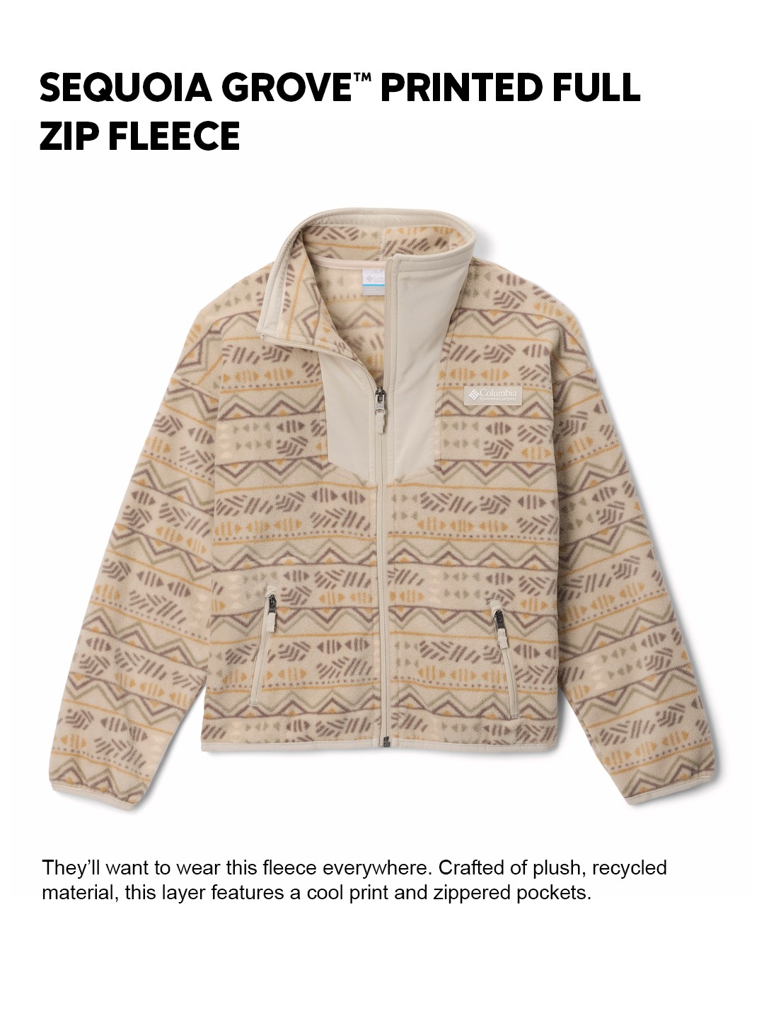 Kids Unisex Beige Sequoia Grove Fleece Jacket