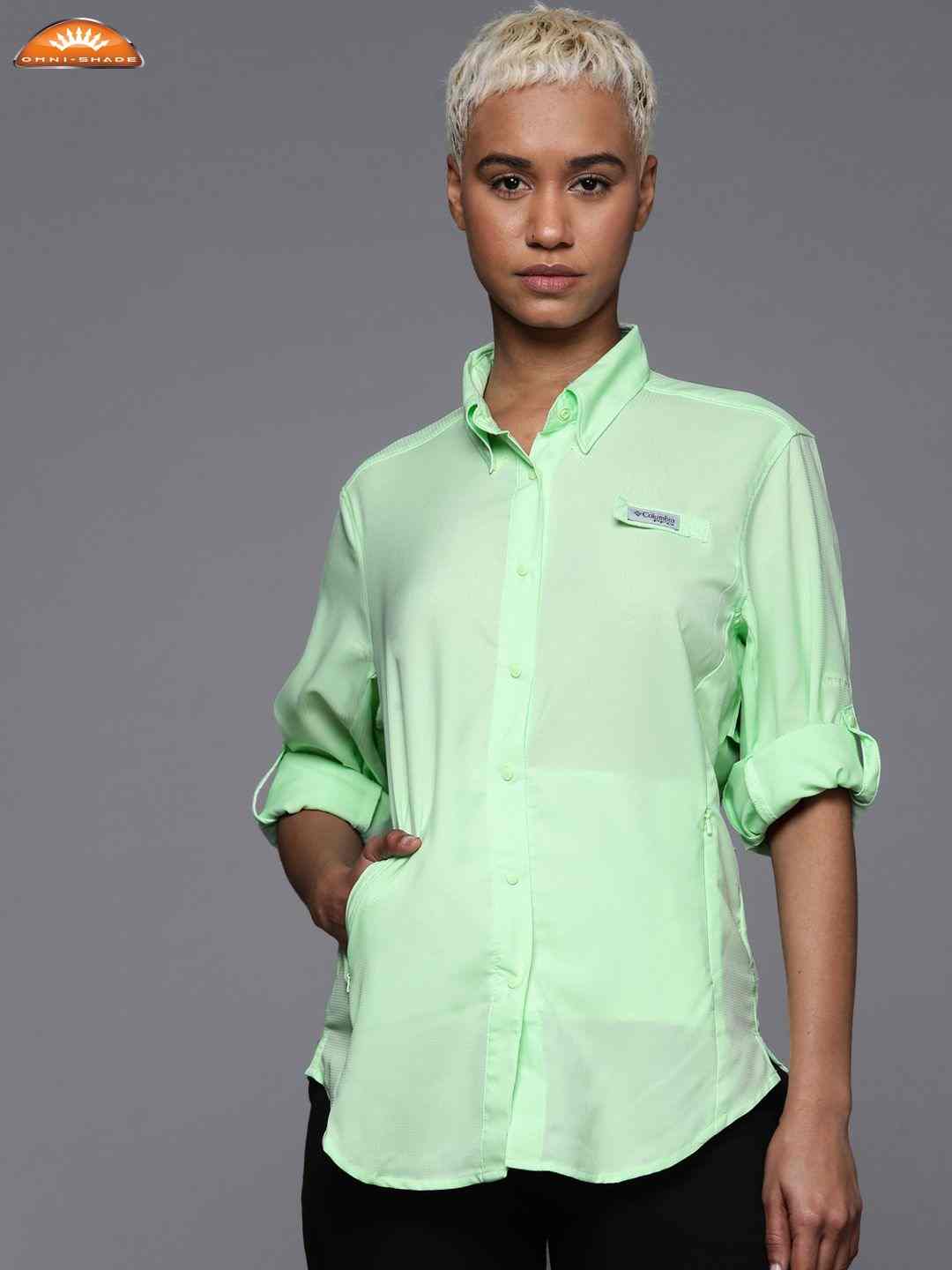 Women Green Tamiami II Long Sleeve Omni Freeze Shirt