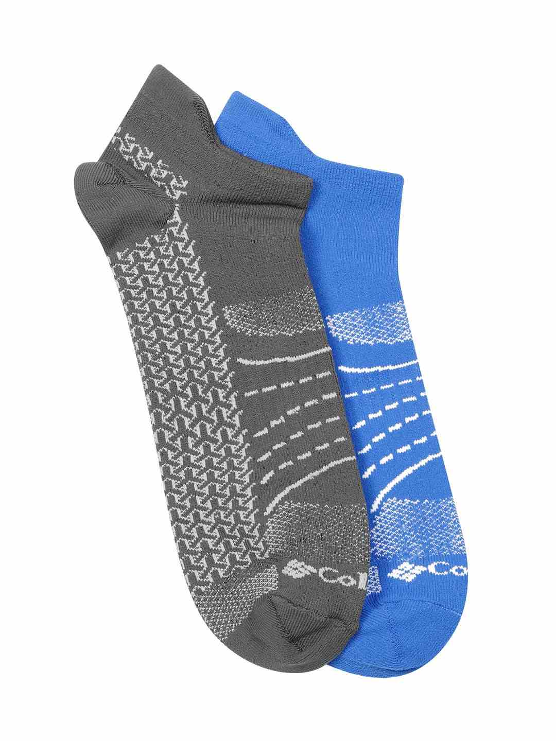 Columbia Mens Multicolor Mappped Brr Lightweight No Show Pair of 2 Socks