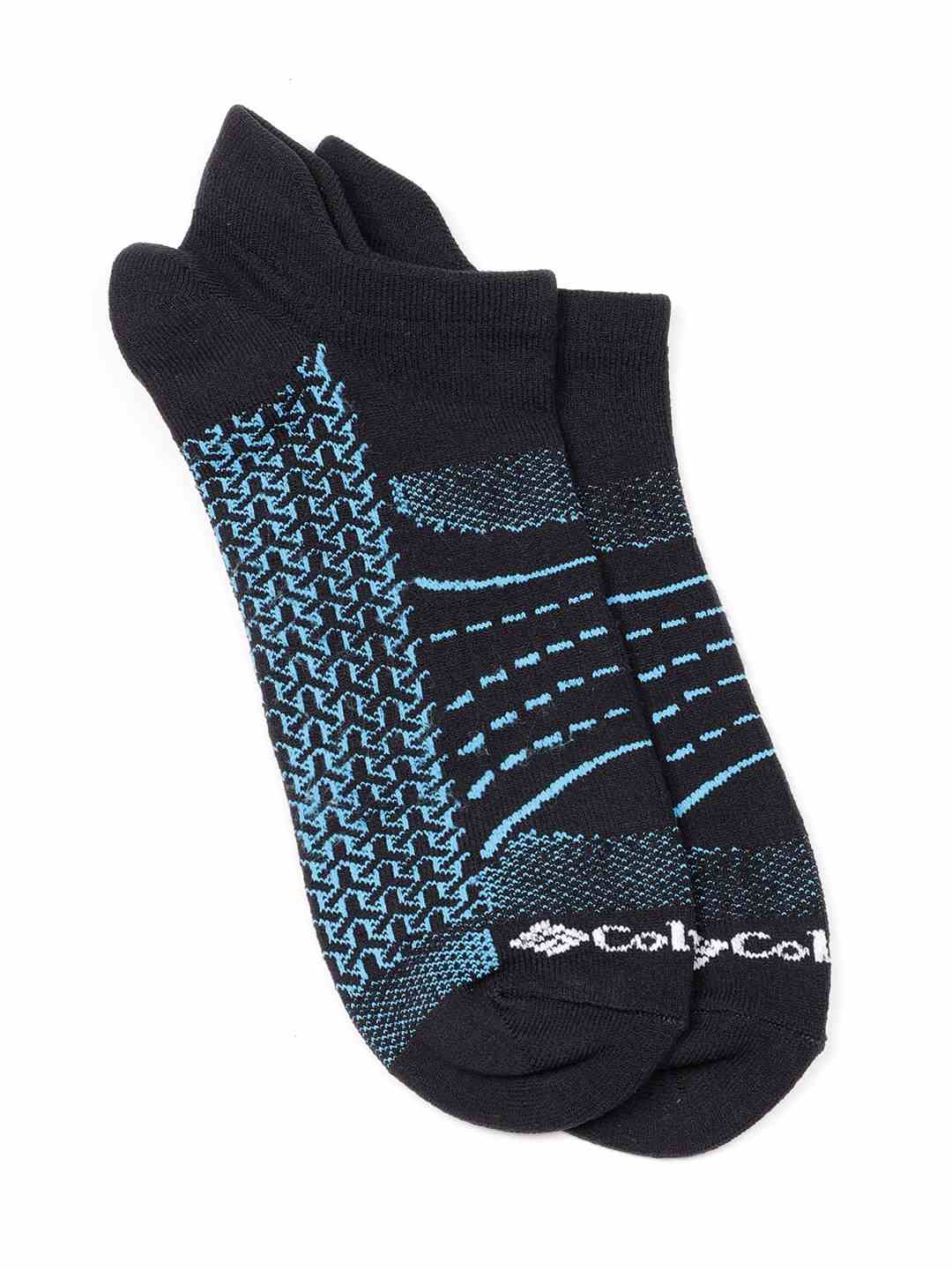 Columbia Womens Black Mappped Brr Lightweight No Show Pair of 2 Socks