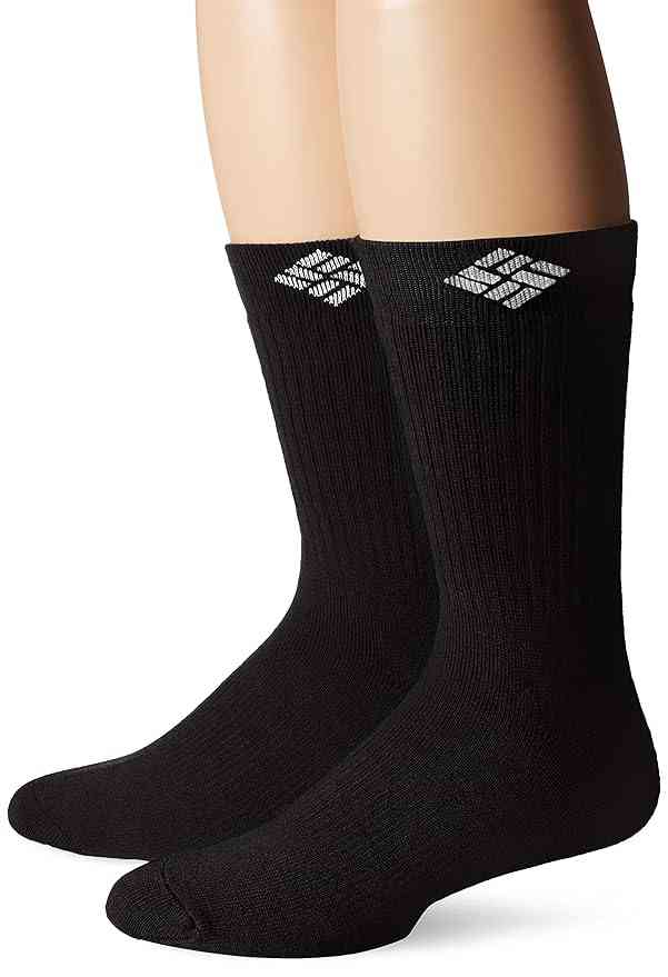 Columbia Mens Black Thermal Crew Wool Pair of 2 Socks