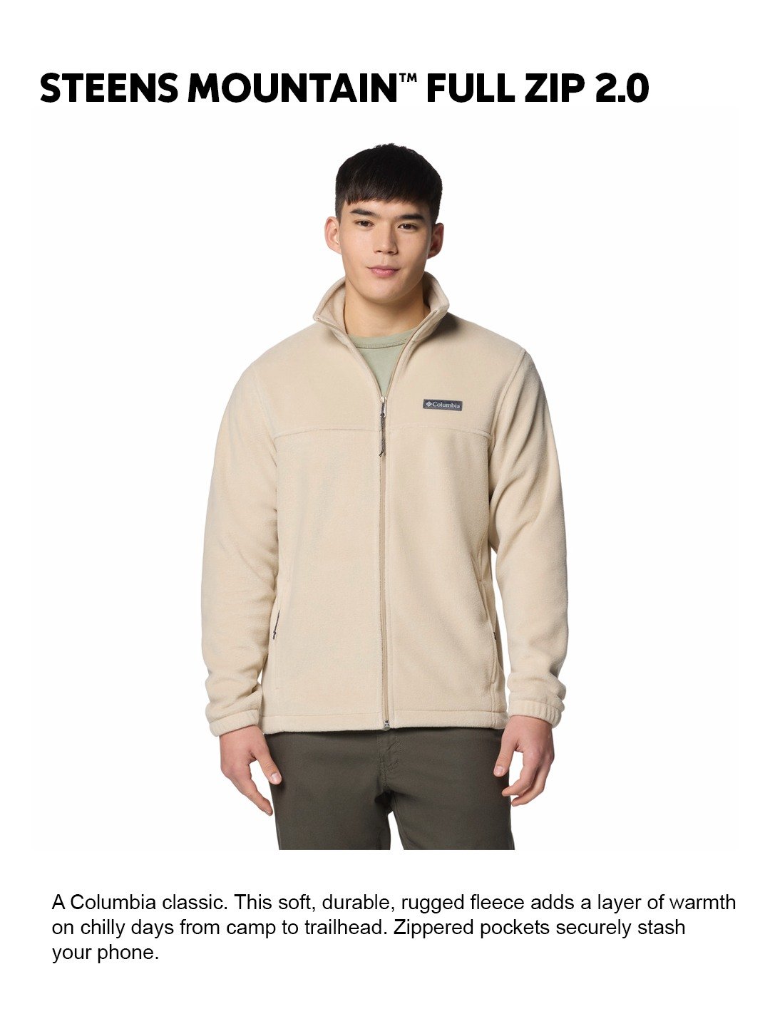 Men Beige Steens Mountain 2.0 Fleece Jacket